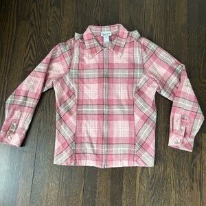 PENDLETON 100% Virgin Wool Pink Tartan Plaid Zip Up Jacket Size L